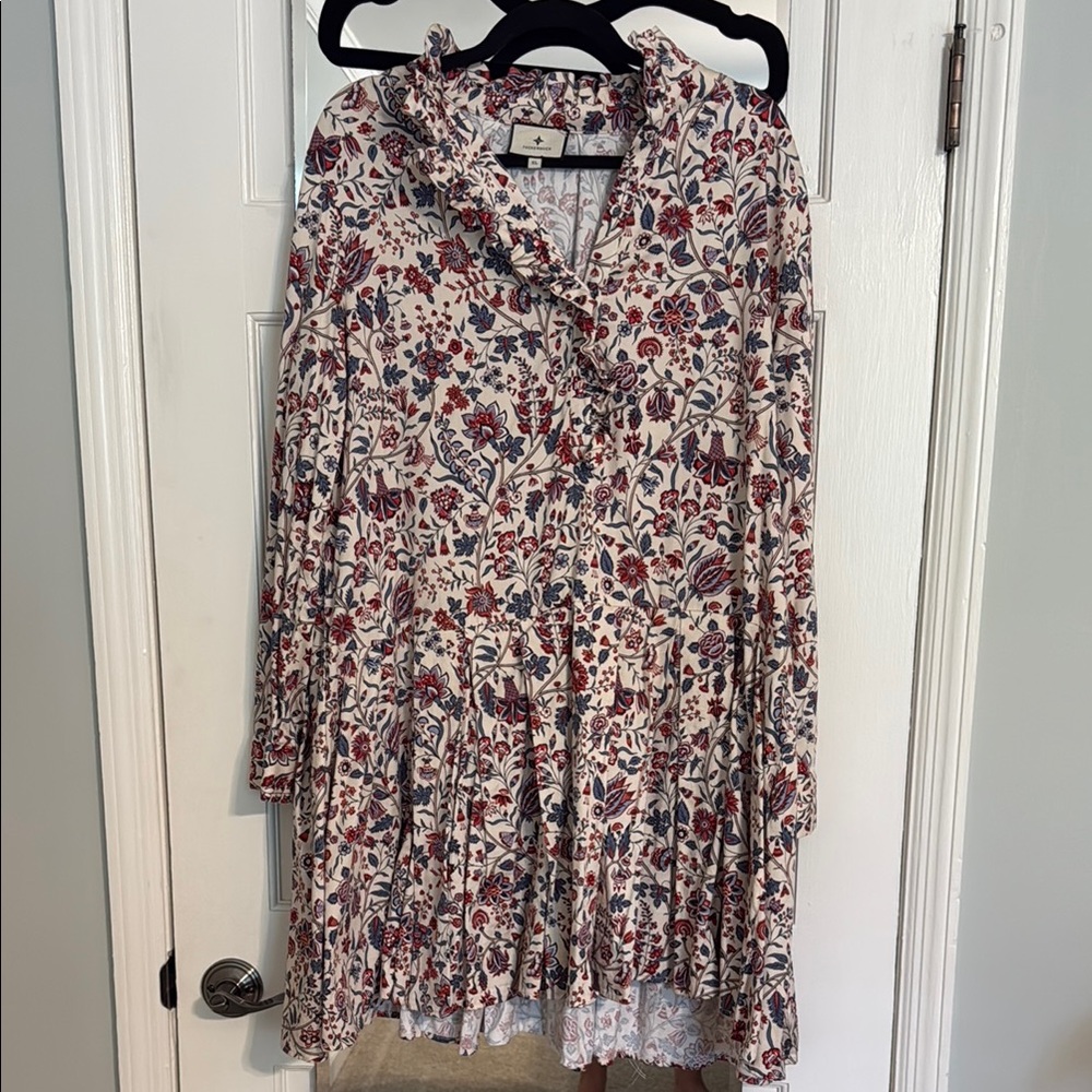 Tuckernuck Floral Mini Dress - Red and Blue